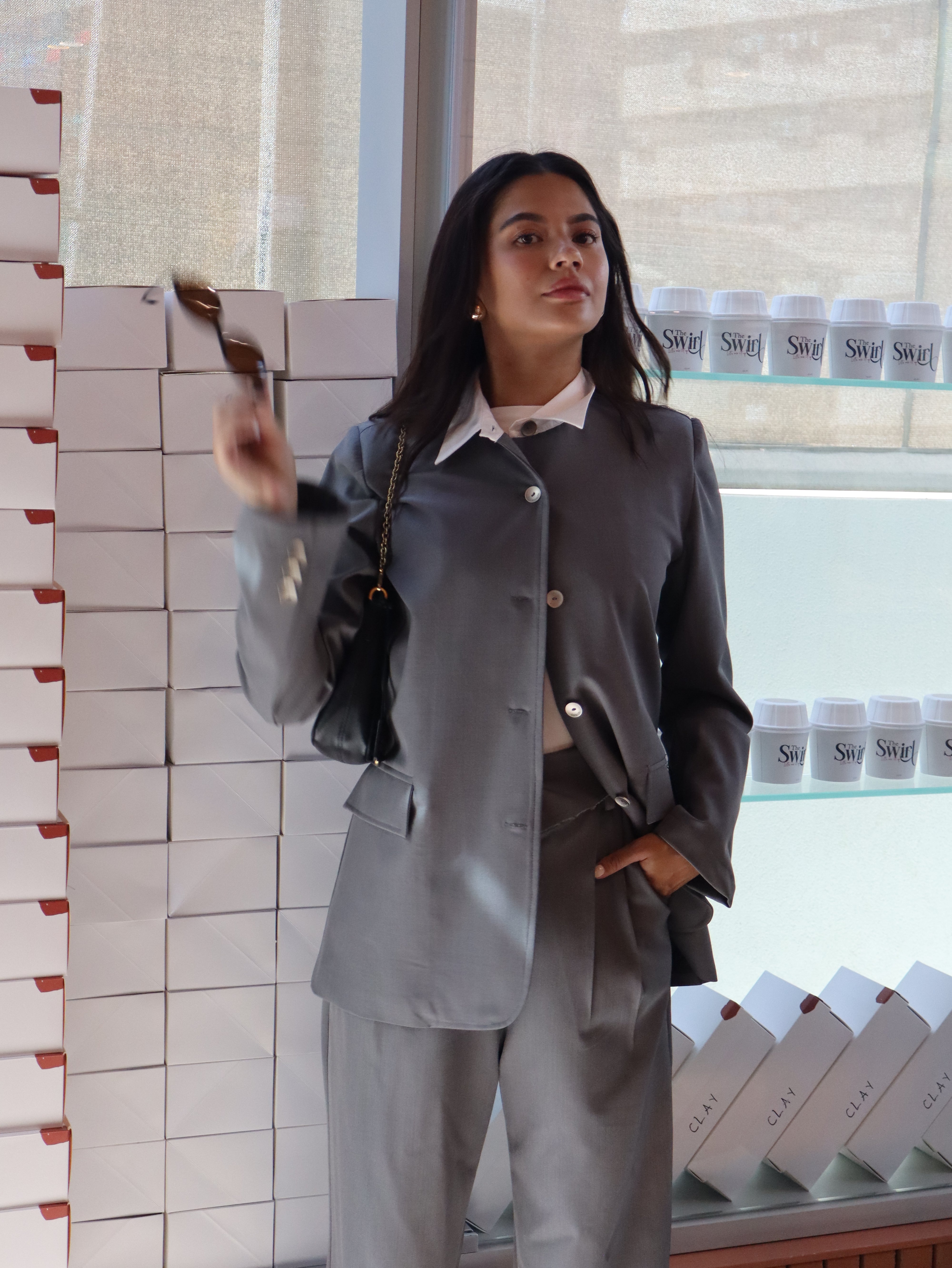 White collar blazer